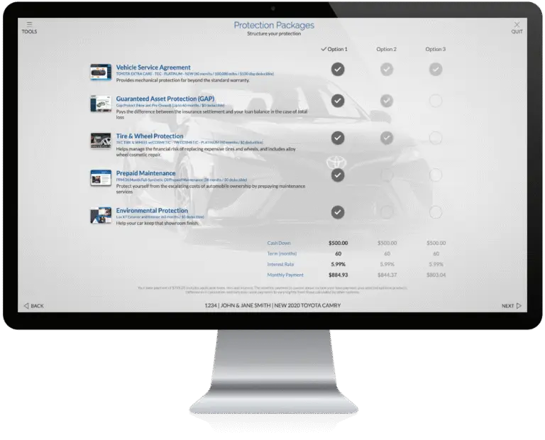 Photo of the impact group menu system